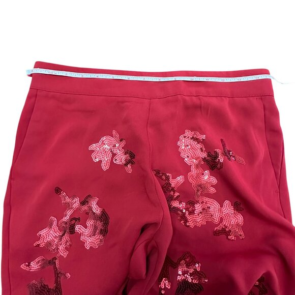 Chico's Pants Size 0 P NWT Red Pull On Sequin Wide Leg Holiday Red Allure Petite - Picture 8 of 12